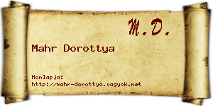 Mahr Dorottya névjegykártya